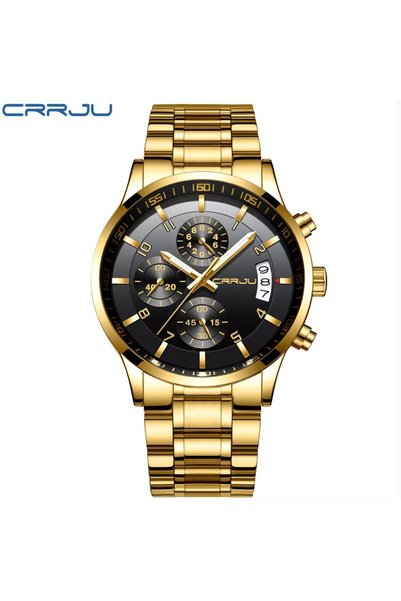 Bluejw CRRJU 2214 Quartz Watches for Men Luxury Waterproof Luminous Stainless...