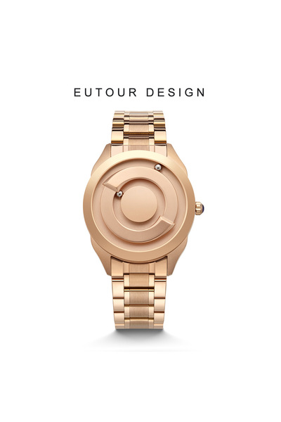 Bluejw EUTOUR Black Magnetic Watch Men Luxury Gold Quartz Magnet Ball Waterpr...