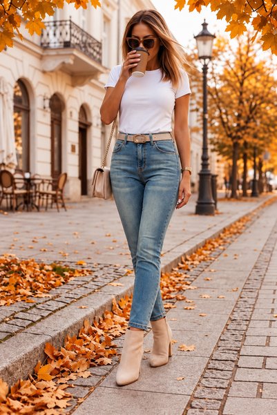 Sisa Butik Kadın Mavi Yüksek Bel Cep Detaylı Dar Paça Kot Pantolon Jean