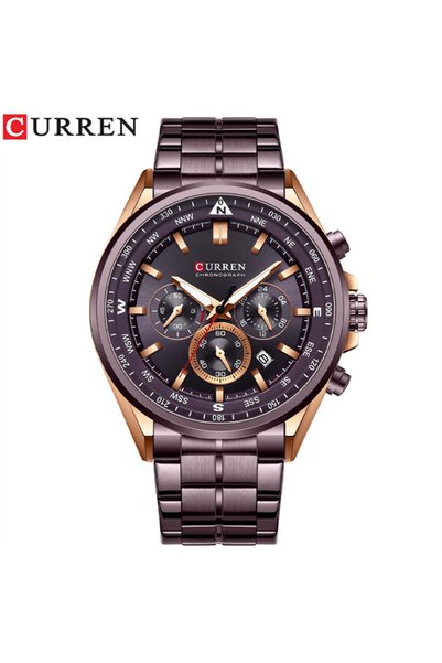 Bluejw ساعة CURREN 8399 الجديدة للرجال، ساعة يد رياضية أنيقة، كرونوغراف كوارت...