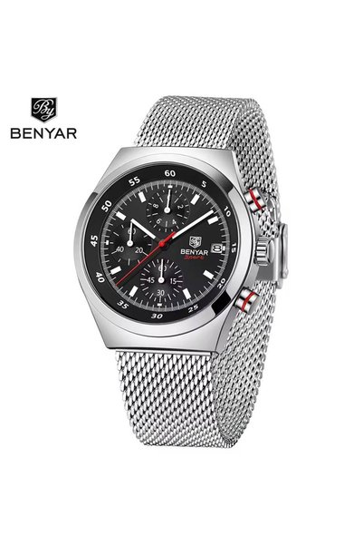 Bluejw Benyar 5200 Top Brand Men's Multi Functional Timing Quartz Watch Calen...