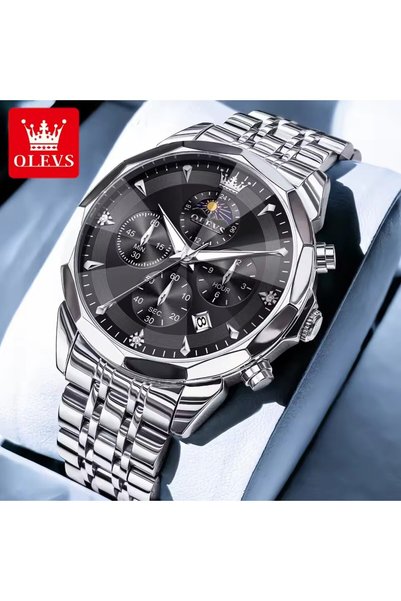 Bluejw ساعة OLEVS 3673 للرجال، ساعة كوارتز عملية متعددة الوظائف مع كرونوغراف،...