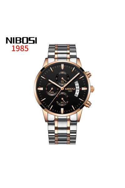 Bluejw NIBOSI 2309 Men's Quartz Watches Stainless Steel Strap Waterproof Chro...