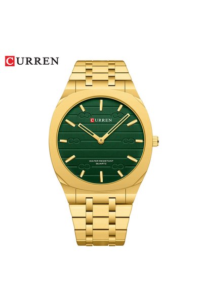 Bluejw Men's Ultra Thin Quartz Watch 38mm Blue Dial Two Tone Gold Silver Stai...