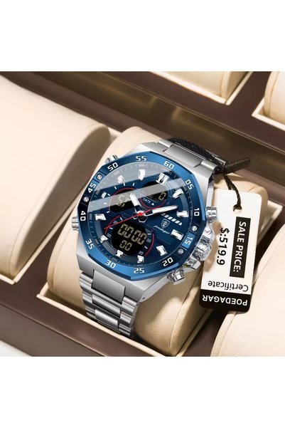 Bluejw POEDAGAR Top Sport Men Clock LED Luminous Waterproof Week Man Watch El...