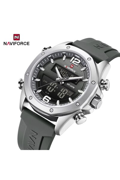 Bluejw NAVIFORCE 9264 Fashion Silver Black Multifunction Chronograph Watch fo...