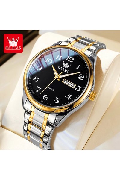 Bluejw OLEVS 5567 Top Men's Watches Waterproof Gold Stainless Steel Watch Str...