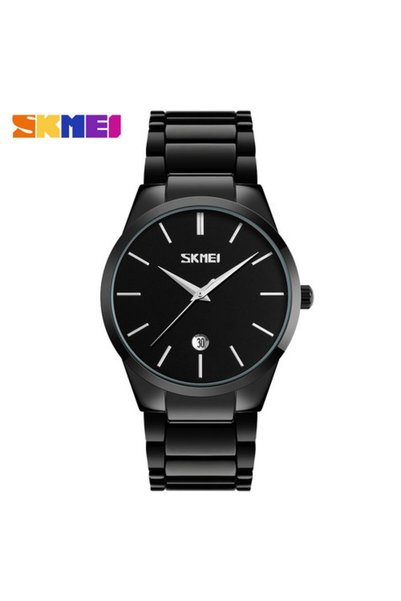 Bluejw ساعة SKMEI 9140 للرجال بحزام معدني، ساعة كوارتز للرجال مع تقويم كامل، ...