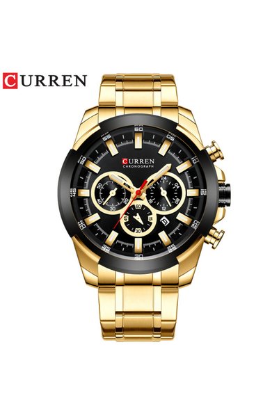 Bluejw ساعة يد رجالية CURREN 8361 مقاومة للماء مع خاصية الكرونوغراف، هدية للر...