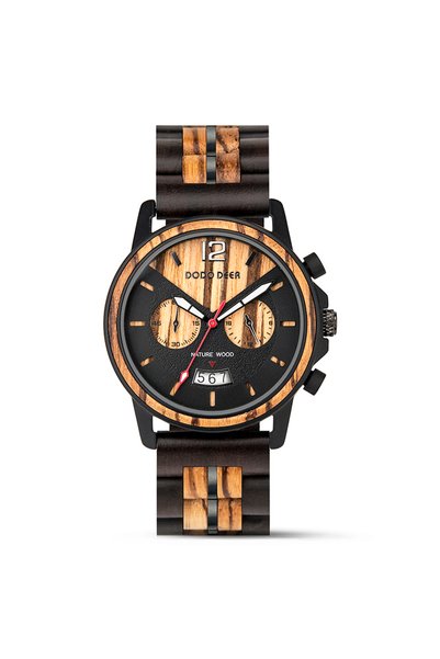 Bluejw Custom Luxury Fashion Men's Wooden Watch with Stainless Steel Band Qua...