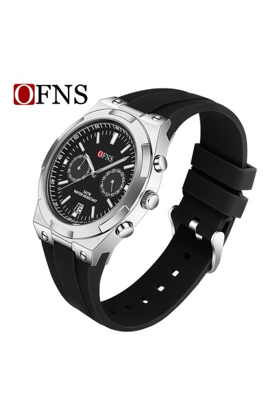 Bluejw ساعة يد رجالية كوارتز OFNS 8041 مع كرونوغراف وتقويم، شاشة كبيرة، سيليك...