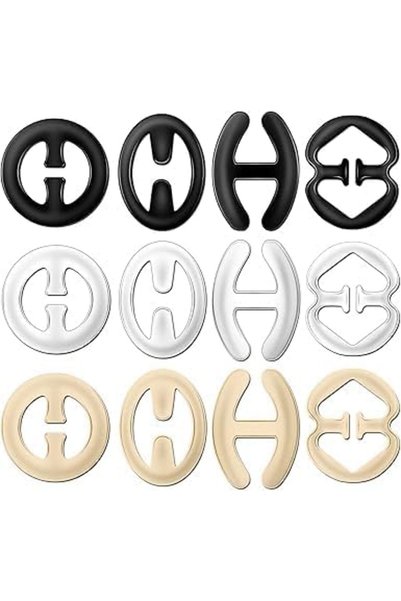 KASTWAVE Bra Strap Clip, 12 Pieces Underwear Strap Length Adjustment Buckles ...