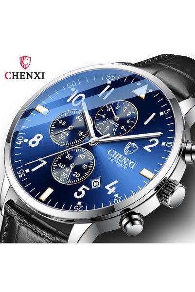 Bluejw ساعة كوارتز رجالية من CHENXI بشاشة كبيرة، ساعة رياضية متعددة الوظائف، ...