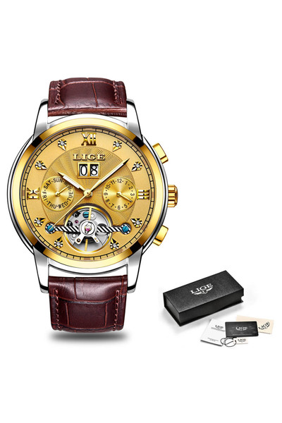 Bluejw LIGE 9909 Men's Tourbillon Mechanical Watches Men Wrist Classic Charm ...