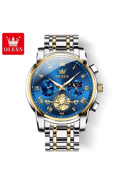 Bluejw ساعة OLEVS 2859 الأصلية للرجال، كوارتز مقاومة للماء، ساعة يد فاخرة، تص...