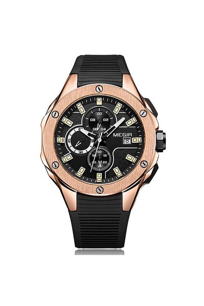 Bluejw MEGIR 2053 2200 Men's Sport Watches Men Wrist Waterproof Fashion Silic...