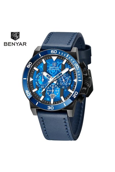 Bluejw ساعة بينيار 5197 للرجال، ساعة كرونوغراف رياضية أصلية، ساعة كوارتز رجال...