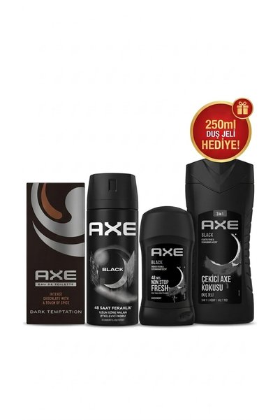 Axe Erkek Bakım Seti – Dark Temptation EDT 100 ml Parfüm, Black 150 ml Deodor...