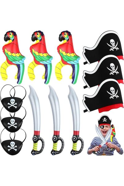 NALACAL Pirate Costume Accessories Set for Kids, 3 Inflatable Pirate Parrot S...