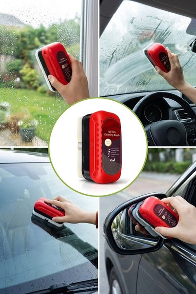 Buffer ® Araç Cam Buğu Önleyici Sünger – Ergonomik Tutacaklı Yan Ayna & İç Cam Yağ Filmi Temizleyici