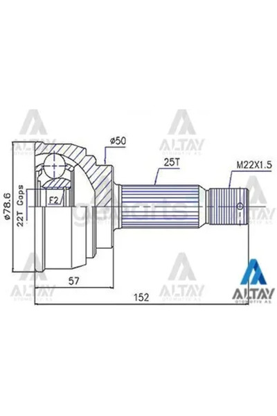 MAHER Aks Kafası Diş ACCENT 1995-2006 EXCEL 1990-1994 Lancer 1984-1991 Getz 2003-2006 Benzinli 25X50X22