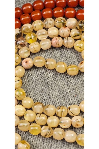 oraşlı 99-Piece Old Yemen Crimped Amber Prayer Beads – Re-Shaved from Cherry ...
