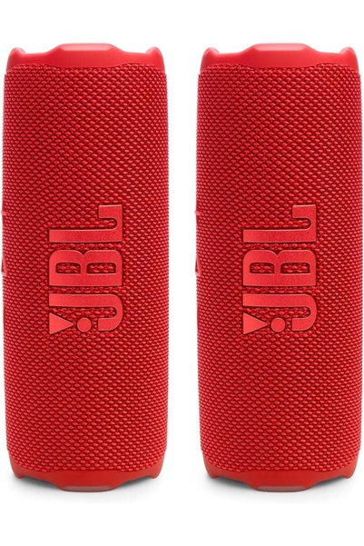 JBL Flip 7 Waterproof Portable Speaker Bundle - Pair (Red)