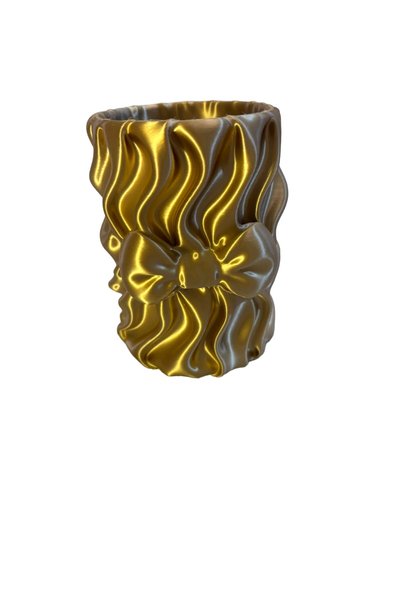 Aşkın4eli Wavy Decorative Pen Holder with Bow