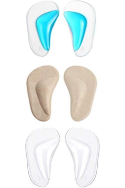 Sausiry 3 Pairs Shoe Insoles for Flat Feet, Adhesive Arch Pad for Relieve Pre...