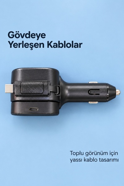 Skygo Uzayabilen Yassı Kablolu Çakmaklık Şarj Cihazı Type C ve Lightning
