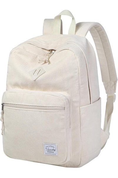 VASCHY Corduroy Unisex Backpack, Casual Cute Aesthetic Fuzzy Fluffy Plush Fle...
