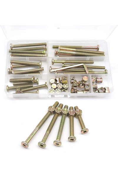 cSeao Baby Bed Crib Screws Hardware Replacement Kit, 25-Set M6x40mm/ 50mm/ 60...