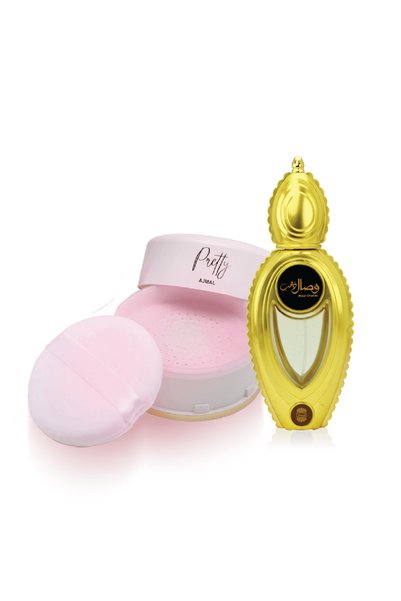Ajmal Women's Perfume SET Pretty Powder & Wisal Dhahab Fragrance Duo | 75g + ...