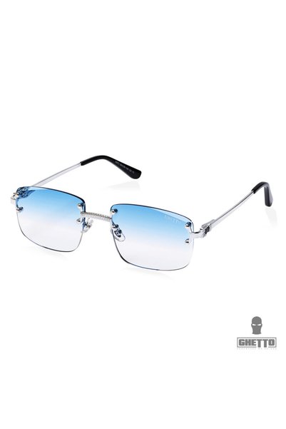 GHETTO Γυαλιά Ηλίου Palette με Ασημένιο Σκελετό Unisex - Μπλε Διάφανο