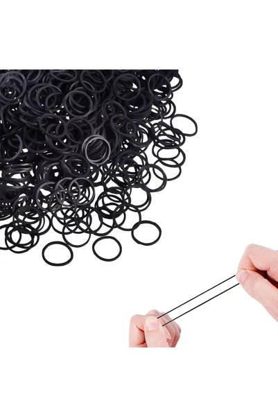 ToolHouse ١٠٠٠ قطعة من ربطات الشعر المطاطية السوداء، ربطات مطاطية صغيرة ناعمة...