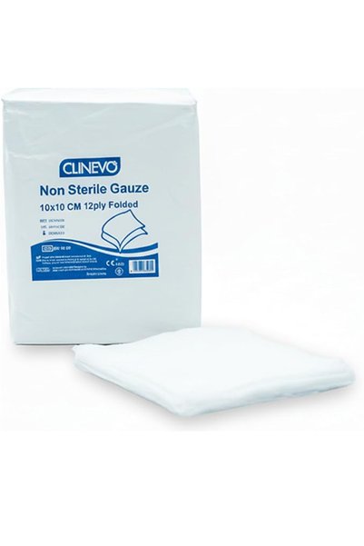 Generic Brand Clinevo Non-Sterile Gauze Pads – 10 x 10 cm, 12-Ply Folded (Pac...