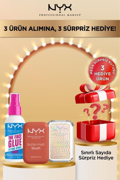 NYX Professional Makeup Face Glue Spray + Buttermelt Blush 09 + Buttermelt Hi...