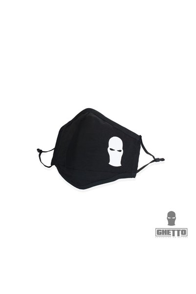 GHETTO Μάσκα Προσώπου Μόδας Unisex – Μαύρο / Λευκό