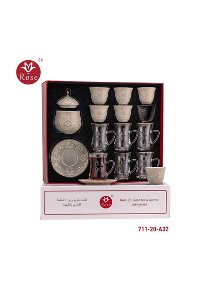 Rose Cr-711-20-Piece Serving Set for Tea and Coffee with a Distinctive Patter...