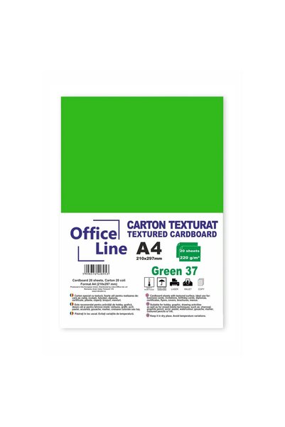 Officeline Carton texturat A4 220g verde 37 top 20 coli