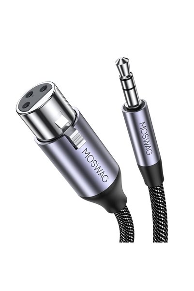 GENERAL كابل MOSWAG من 3.5 مم إلى XLR أنثى، محول كابل XLR إلى 3.5 مم، مطلي با...