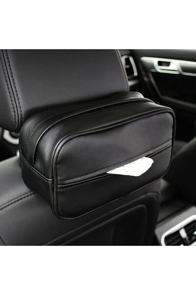 GENERAL Luxury Leather Car Sun Visor Tissue Case Holder Paper Towel Bag Cover...