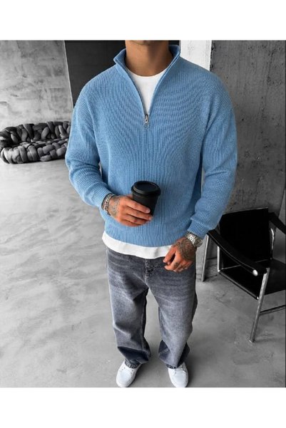 blucombin Men's Knitted Sweater Knitwear Selanik Regular
