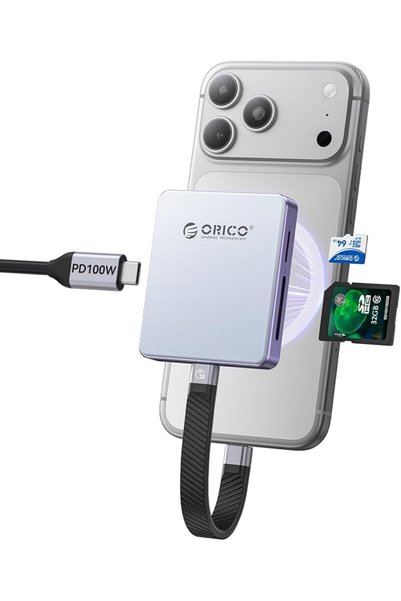 Orico علبة تخزين M.2 مغناطيسية 2230/2242 NVMe SSD مع قارئ بطاقات SD/TF وتسجيل...