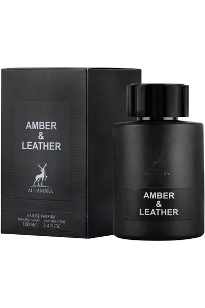 alhamra عطر امبر اند ليذر او دي بارفان من الهامبرا 100 مل | عطر فاخر يدوم طوي...