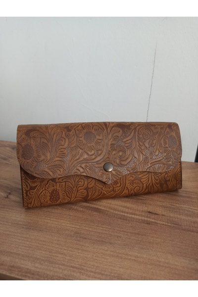 RotabaG Genuine Leather Embossed Patterned Portfolio Wallet (Black, Tan, Khak...