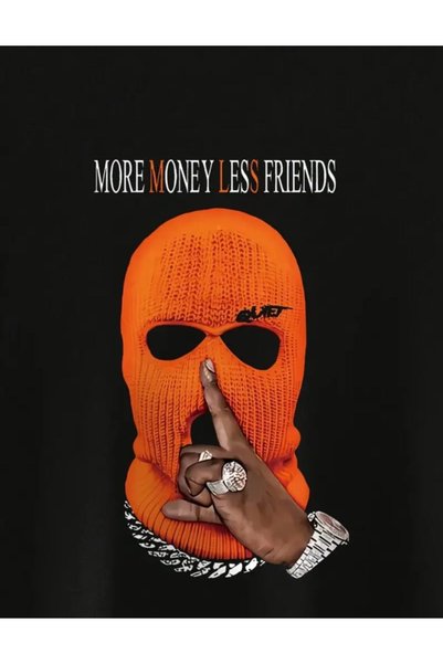 GHETTO Μαύρο T-shirt More Money Hip Hop Streetwear - Μεσαίο
