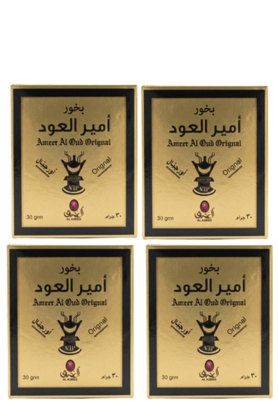 Al aqeeq 4 قطع بخور أمير العود الأصلي 30 جرام