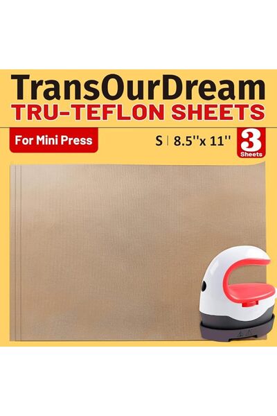 TransOurDream 3 قطع من صفائح التيفلون PTFE مقاس S 8.5 × 11 بوصة لآلة الكبس ال...