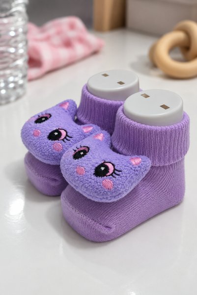Babyhola 0-6 Ay Figürlü Pamuklu 3'Lü Kız Erkek Bebek Çorap Seti 396